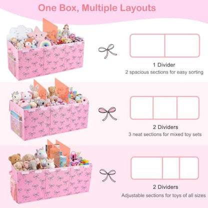 Toy Box with Adjustable Divider Large Toy Chest Storage - Image 6