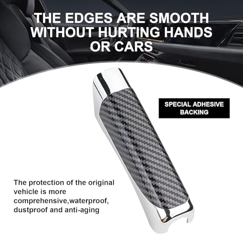 Eratus Car Handbrake Cover, Carbon Fiber Decorative Anti-Scratch Protective - Image 5