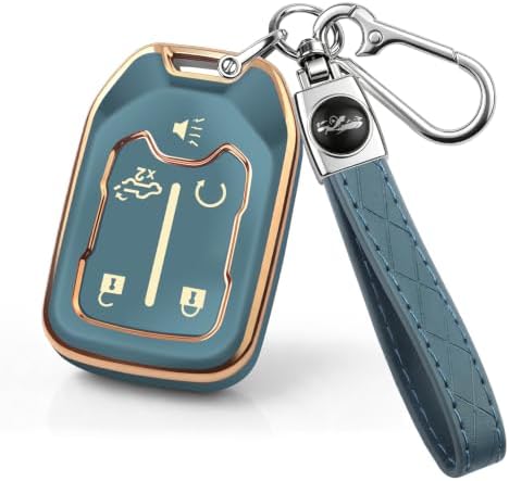 for GMC Key Fob Cover, 5 Buttons TPU Protection Case by CARKEYCOVERforKERHXLE