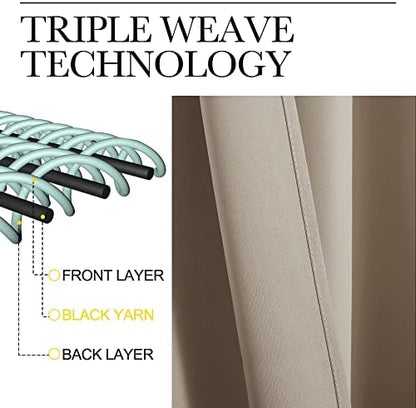 NICETOWN Bedroom Curtain Panels Blackout Draperies, Thermal Insulated Solid - Image 4