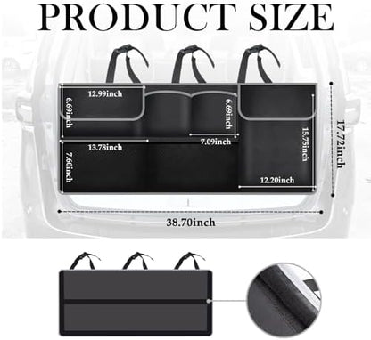 IHOTDER Large Capacity Car Trunk Organizer, Six Pockets Trunk Storage Organizer - Image 2