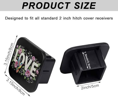 Trailer Hitch Cover 2 Inch Square Receiver Hitch Cover Rubber Tube Plug - Image 2