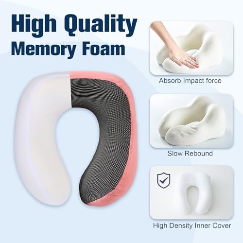 Cirorld Neck Pillow for Traveling, Travel Pillows for Airplanes Red - Image 4