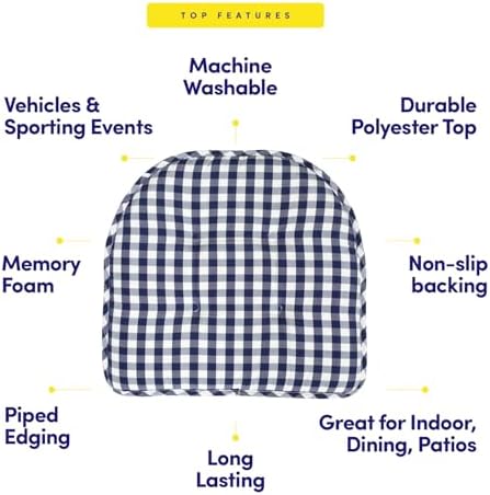 Sweet Home Collection Chair Cushion Memory Foam Pads Tufted Slip Non Skid - Image 5