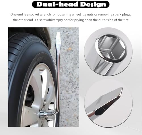 Aokdom L-Type 19mm Lug Wrench for Car, Dual-Head Heave Duty Lug Nut Wrench - Image 4