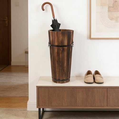 PRETYZOOM Wooden Umbrella Stand Umbrella Storage Stand - Image 6