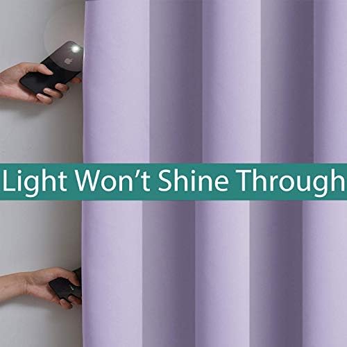 Yakamok Lilac 100% Blackout Patio Door Curtain Panels W100 x L96, 1 Panel - Image 3
