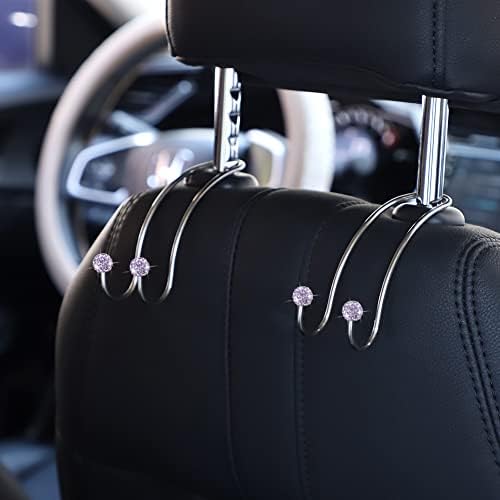 SAVORI Auto Hooks Bling Car Hangers Organizer Seat Headrest Hooks Strong and - Image 3