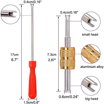 TWTADE Tire Valve Stem Removal Tool Kit, R12 R134a Air Conditioning Valve Core - Image 3