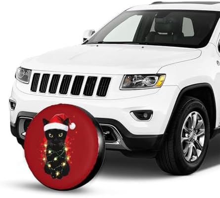 Funny Black Cat Christmas Spare Tire Cover Wheel Protector Universal Fit - Image 2