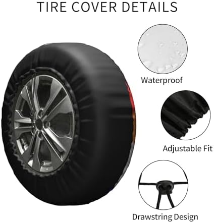 Sky American Flag Spare Tire Cover Weatherproof Sun Protection Dust-Proof Wheel - Image 5