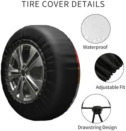 Sky American Flag Spare Tire Cover Weatherproof Sun Protection Dust-Proof Wheel - Image 5