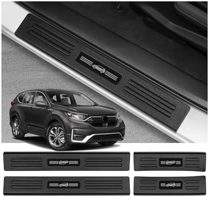 4PCS Door Sill Protector for Honda CRV 2017-2022 Hybrid Accessories Matte Black by Bercicci