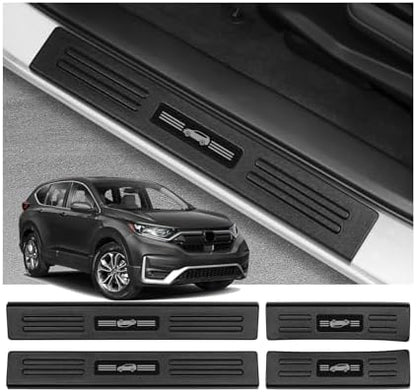 4PCS Door Sill Protector for Honda CRV 2017-2022 Hybrid Accessories Matte Black by Bercicci