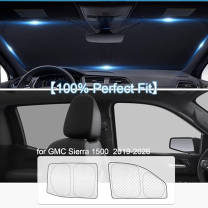 KMF Thicken Sun Shades for 2019-2026 GMC Sierra 1500 & Silverado 1500 Crew Cab - Image 6
