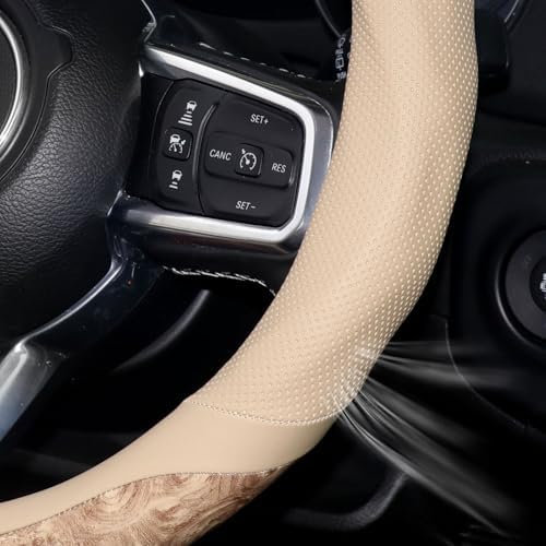 KAFEEK Wood Grain Steering Wheel Cover, 14.5-15 inch - Image 5