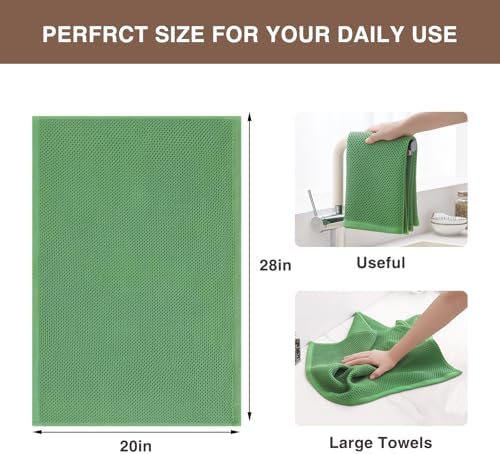 Homaxy 100% Cotton Oversized Waffle Weave Kitchen Towels 8-Pack - Image 3