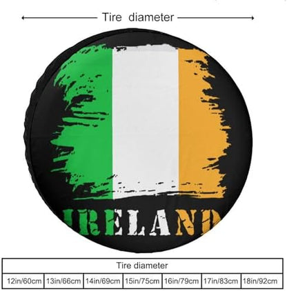 Vintage Ireland Irish Flag Tire Covers, Dust-Proof Weatherproof Wheel Covers - Image 3