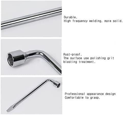 22mm Car Spare Tire Wrench, L-type Hexagon Slotted End Socket Repair Tool Car - Image 3