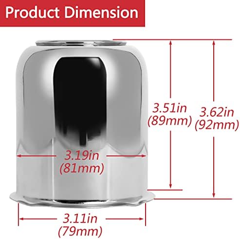 3.19" Push-Through Wheel Center Caps, Chrome-Plated Carbon Steel, 4 Pack - Image 4