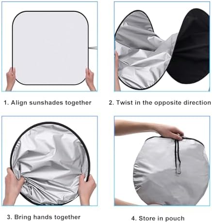Ziciner 2 PCS Car Windshield Sun Shade, Auto Sun Heat and UV Rays Blocker - Image 6