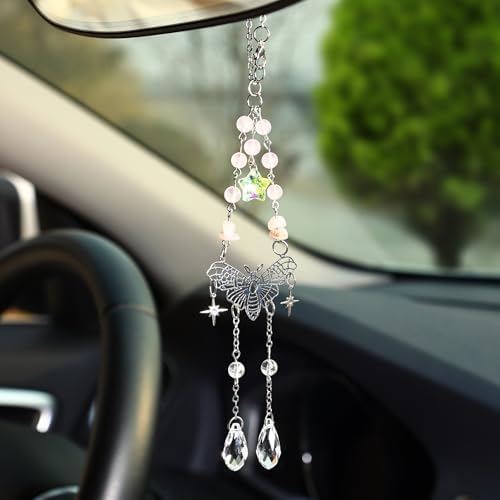 Car Rear View Mirror Accessories Car Hanging Ornament, Butterfly Boho Rearview by Pyotivol