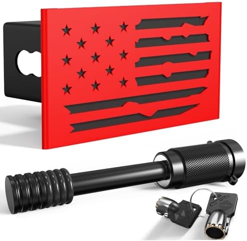Heavy Duty Hollow Out American Flag Metal Trailer Hitch Cover by TOEASYTY