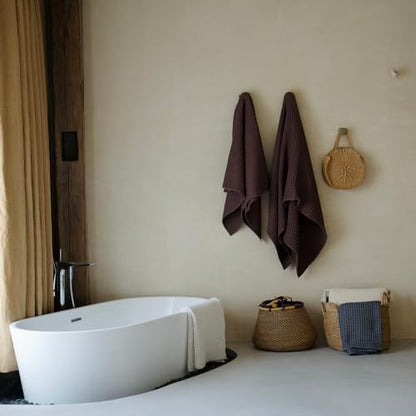 Luxury Organic Japanese Cotton Waffle Bath Towel | Thick, Quick Dry Bathroom - Image 5
