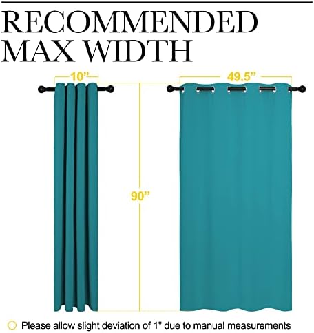 NICETOWN Room Darkening Curtains, 2 Panels, W55 x 90-inch, Peacock Teal - Image 7
