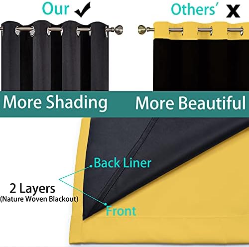 Yakamok Mustard Yellow Blackout Curtains Panels 84 Inches Long - Image 5