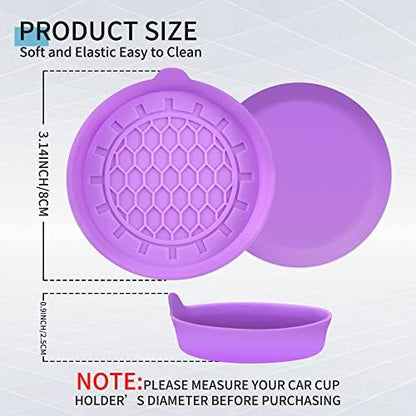 Amooca 4-Pack Spill-Proof Cup Coasters Non-Slip Car Cup Holder Inserts - Image 6