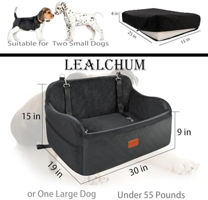 Lealchum Large Dog Car Seat, Memory Foam Cushion Car Seat - Image 2