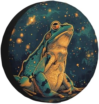 Spare Tire Cover Frog Watching Night Sky Wheel Tire Cover Waterproof Sun by Unknown