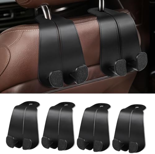 CoBak Extra Wide Car Seat Back Hooks, Premium Stitched Leather Headrest Hangers by PopulartabletcasebrandWegivepeoplethebestdesignofprotectingvariouselectronicdevices