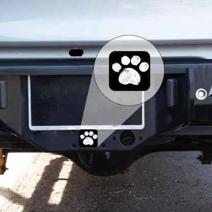 Trailer Hitch Cover, Cute White Cat Dog Paw Print On Black Hitch Cover Rubber - Image 5