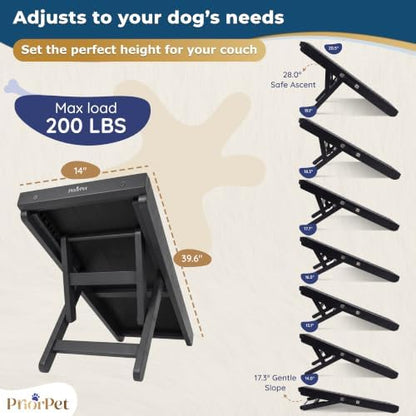 Dog Ramp for Couch – Non-Slip, Sturdy Build Foldable Wooden Dog Ramp – Supports - Image 5