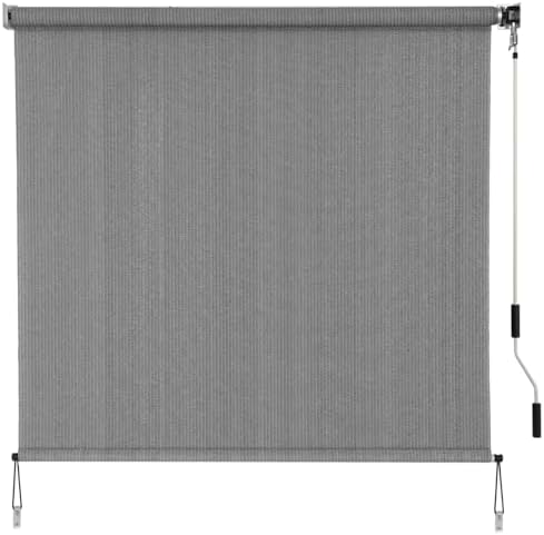 SMONTER Outdoor Sunshade Roller Shade 8'W x 8'H, Exterior Cordless Roll Up by SMONTER