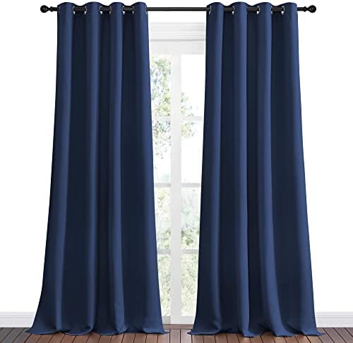 NICETOWN Blackout Curtains for Living Room Set of 2, 55 x 120-inch Navy - Image 2