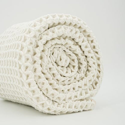 Luxury Organic Japanese Cotton Waffle Bath Towel | Thick, Quick Dry Bathroom - Image 5