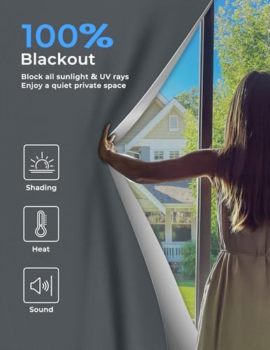 Sumobaby Blackout Curtains for Bedroom 114"x57" Portable No Drill Black Out - Image 2