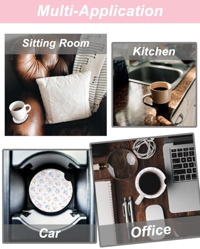 Car Coasters Set of 2, 2.6x2.6 Inch – Absorbent Cup Holder Coasters - Image 6