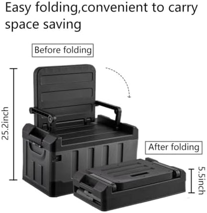 60L Foldable Seatable Camping Box Storage Bins - Image 2