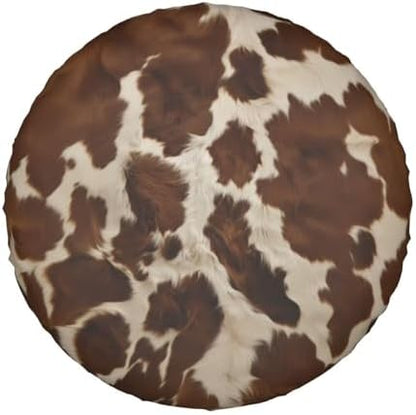 Brown Animal Print Spare Tire Covers Cow Cute Dust-Proof Universal Wheel Tire - Image 7