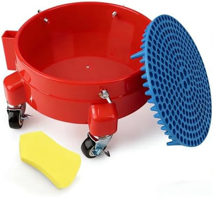 Bucket Dolly 5 Gallon with Wheels, 360°Rolling Car Wash Bucket Roller by Unknown
