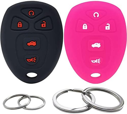 2Pcs Silicone 5Buttons Key Fob Cover Remote Case Protector Skin Compatible by GFDesign