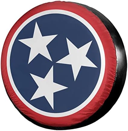Tennessee Tri Star Flag Spare Tire Cover Dust-Proof Wheel Tire Cover Fit Trailer by Foruidea
