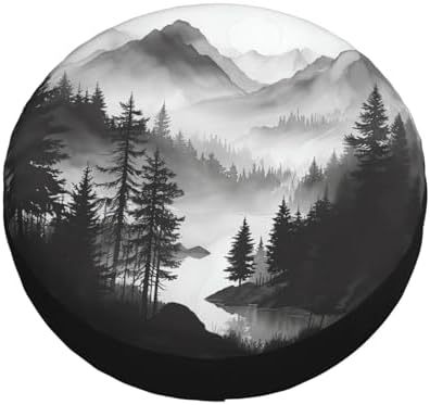 Mountain Lake Tree Landscape Spare Tire Cover Weatherproof Universal Wheel - Image 3