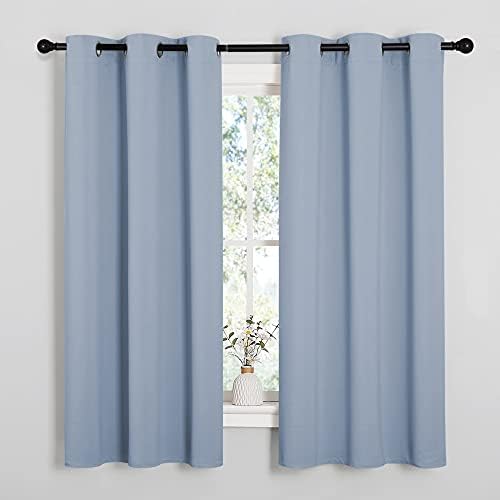 NICETOWN Vintage Blue Blackout Curtains 45 inches Length by NICETOWN