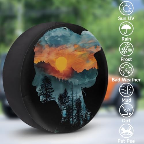 View Girl Forest Spare Tire Cover Dust-Proof Wheel Protector - Image 3