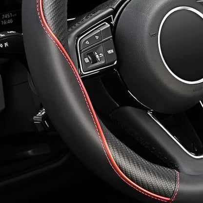 YHONGJT Soft Microfiber Leather Anti-Slip Car Steering Wheel Cover, Universal - Image 3